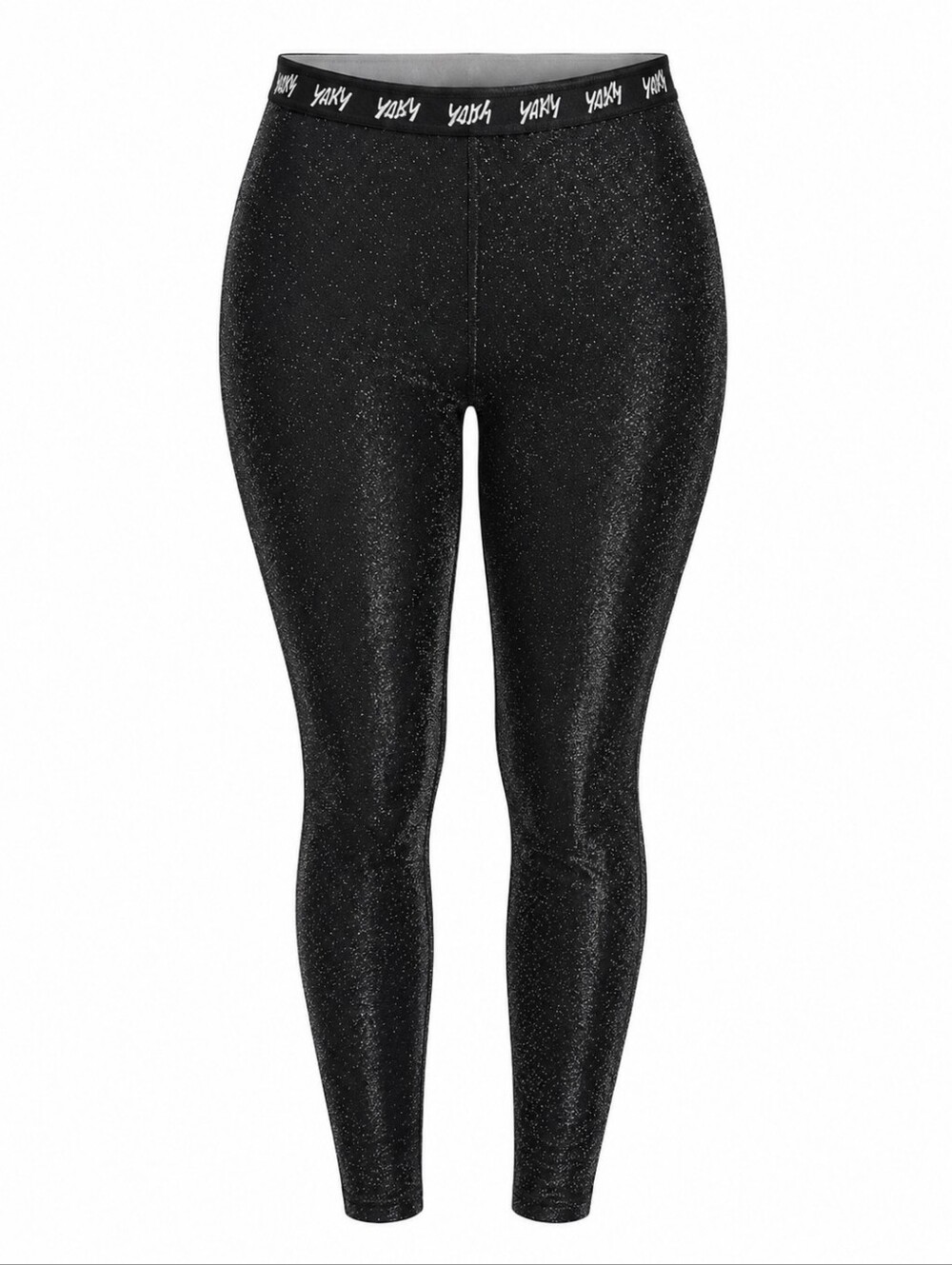 Yitty Black Glitter Shimmer Leggings XXXL High Rise Stretch Statement Activewear
